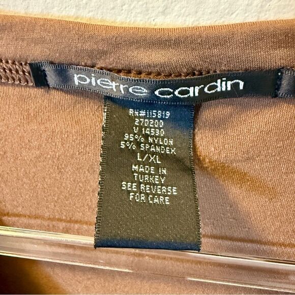 Pierre Cardin Brown Deep V-Neck Stretch Top Women’s L/XL - Picture 3 of 3